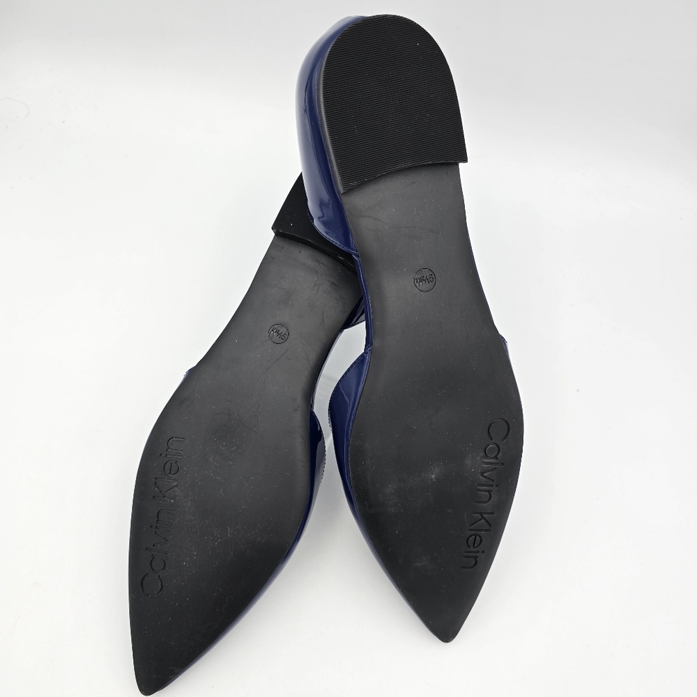 Calvin Klein Women's Sannie Pointy Toe Dress Flats, Blue Patent Leather, Sz 9.5M - Picture 9 of 11